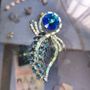 Elegant Blue and Silver Brooch